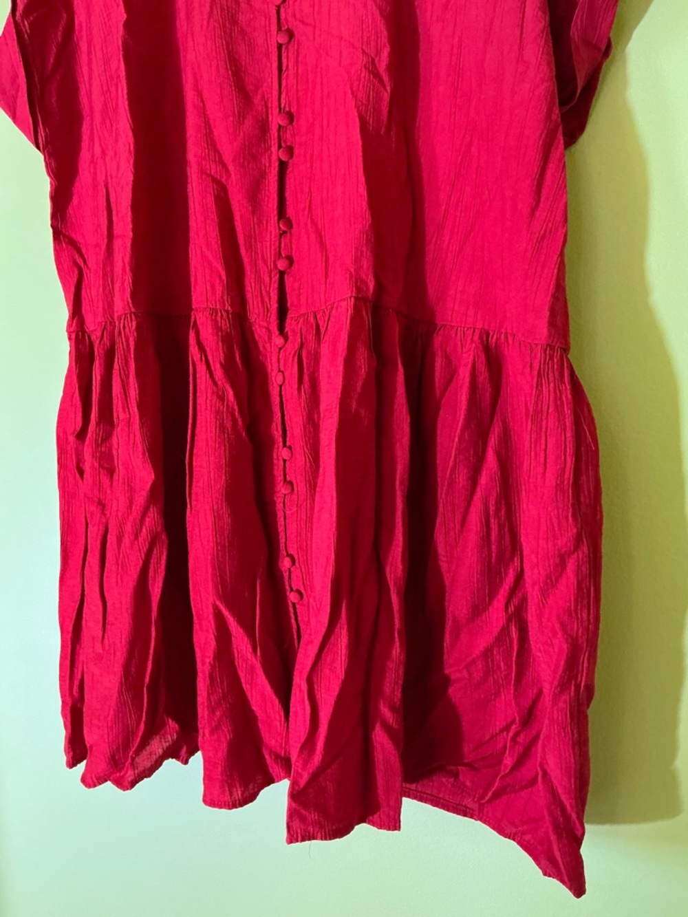 H&M Red Button-Front Casual Dress - Picture 5 of 7
